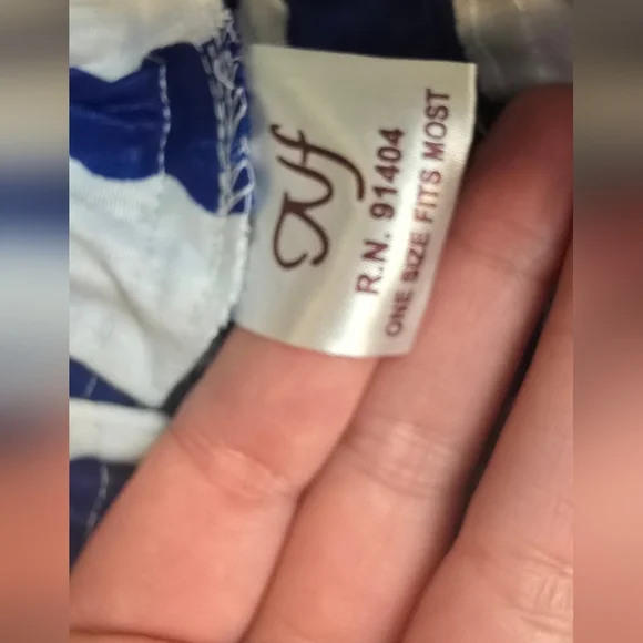 NF Striped 100% Cotton Box Pleated Maxi Skirt Blue/ White One Size Whit Pockets - Picture 5 of 16